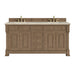 Brookfield 72" Double Vanity, Pecan w/ 3 CM Carrara White Marble Top