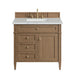 Brittany 36" Single Vanity, Pecan w/ 3 CM Ethereal Noctis Silestone Top
