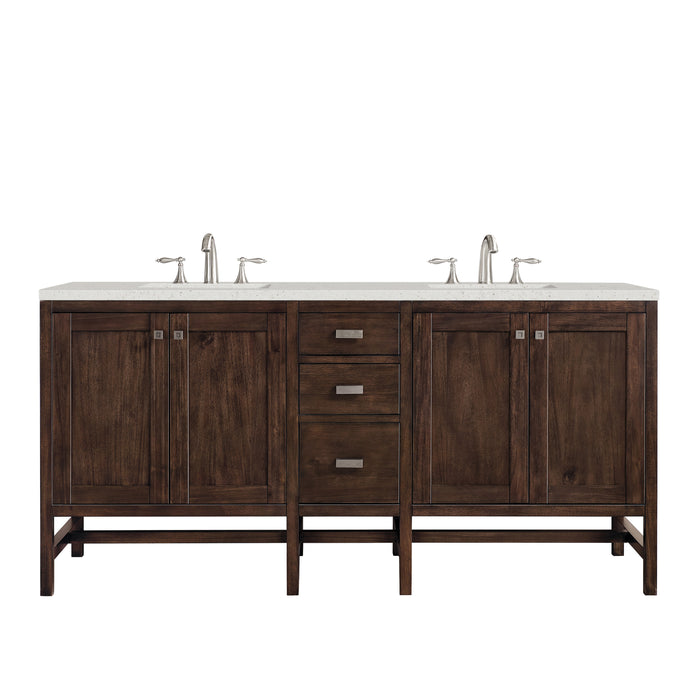 Addison 72" Double Vanity, Mid-Century Acacia w/ 3 CM Lime Delight Silestone Top