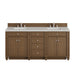 Bristol 72" Double Vanity, Saddle Brown w/ 3 CM Carrara Marble Top