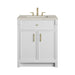 Bellshire 30" Single Vanity, Bright White w/ 3 CM Siberian Silestone Top