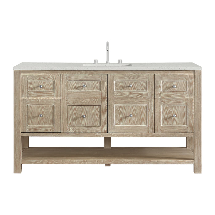 Breckenridge 60" Single Vanity, Serenity Blue, w/ 3 CM Carrara Marble Top