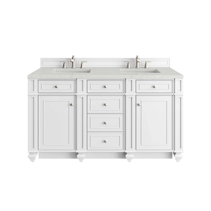 Bristol 60" Double Vanity, Bright White w/ 3 CM Lime Delight Silestone Top