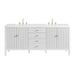 Myrrin 72" Double Vanity, Bright White w/ 3 CM White Zeus Silestone Top