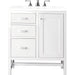 Addison 30" Single Vanity, Glossy White w/ 3 CM White Zeus Silestone Top