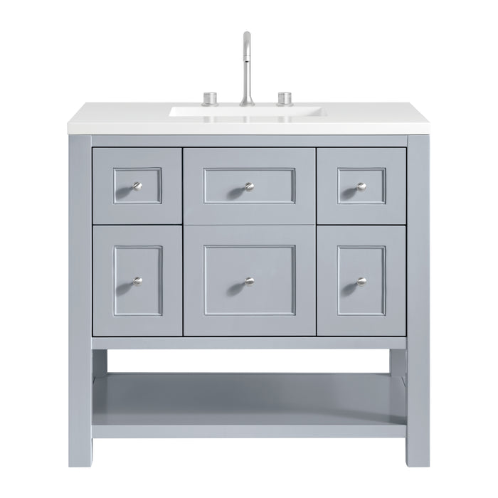 Breckenridge 36" Single Vanity, Serenity Blue, w/ 3 CM White Zeus Quartz Top