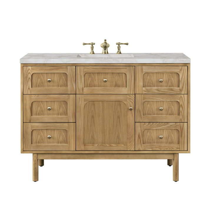 Laurent 48" Single Vanity, Light Natural Oak w/ 3 CM Ethereal Noctis Top