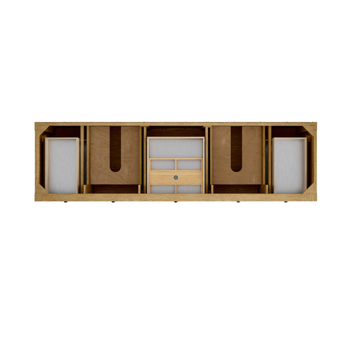 Breckenridge 84" Double Vanity, Light Natural Oak w/ 3 CM Eternal Jasmine Pearl Top w/FreePower Wireless Charger