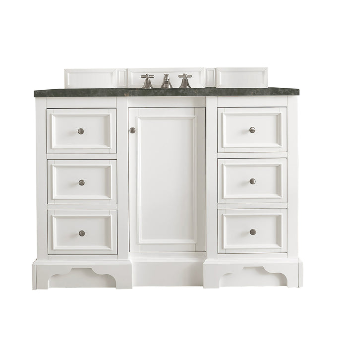 De Soto 48" Single Vanity, Bright White, w/ 3 CM Phantome Eclos Top