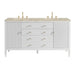 Myrrin 60" Double Vanity, Bright White, w/ 3 CM Tajnar Eclos Top