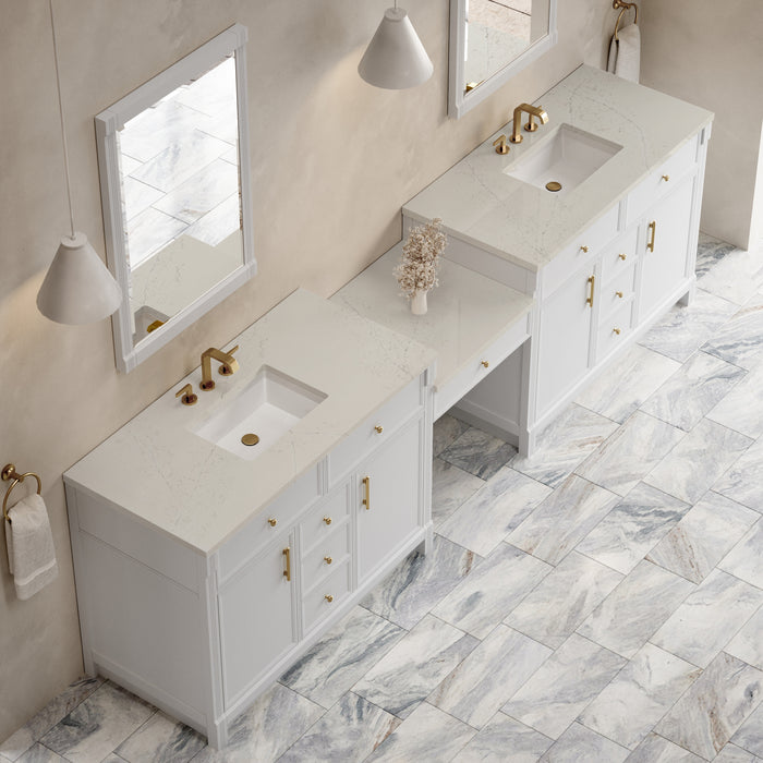 James Martin Vanities Bellshire 120" Dual Vanity Set with 24" Make-Up Counter