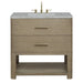 Lucian 36" Single Vanity, Pebble Oak w/ 3 CM Victorian Silver Silestone Widespread Top