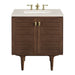 Amberly 30" Single Vanity, Mid-Century Walnut, w/ 3 CM Siberian Silestone Top
