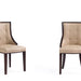 Manhattan Comfort Fifth Avenue Faux Leather Dining Chair in Tan and Walnut Set of 2