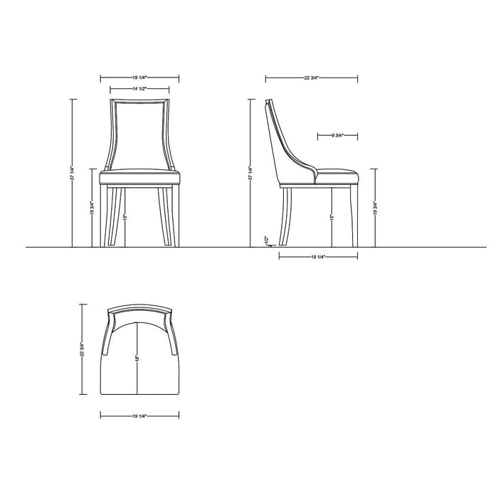 Manhattan Comfort Grand Faux Leather Dining Chair in Tan with Beech Wood Frame