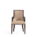 Manhattan Comfort Grand Faux Leather Dining Armchair in Tan with Beech Wood Frame