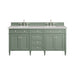 Brittany 72" Double Vanity, Saddle Brown w/ 3 CM Parisien Bleu Silestone Top w/FreePower Wireless Charger