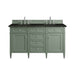Brittany 60" Double Vanity, Saddle Brown w/ 3 CM Victorian Silver Silestone Top w/FreePower Wireless Charger