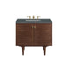 Amberly 36" Single Vanity, Mid-Century Walnut w/ 3 CM Parisien Bleu Top