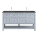 Breckenridge 60" Double Vanity, Smokey Celadon, w/ 3 CM Ethereal Noctis Quartz Top