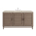 Portland 60" Single Vanity, Whitewashed Walnut, w/ 3 CM Tajnar Eclos Top
