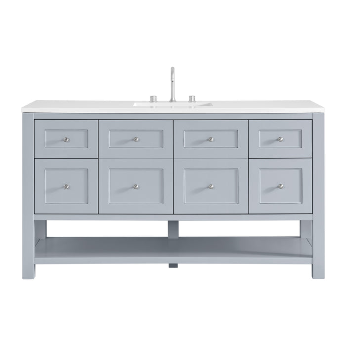 Breckenridge 60" Single Vanity, Smokey Celadon, w/ 3 CM Eternal Jasmine Pearl Silestone Top w/ FreePower Wireless Charger