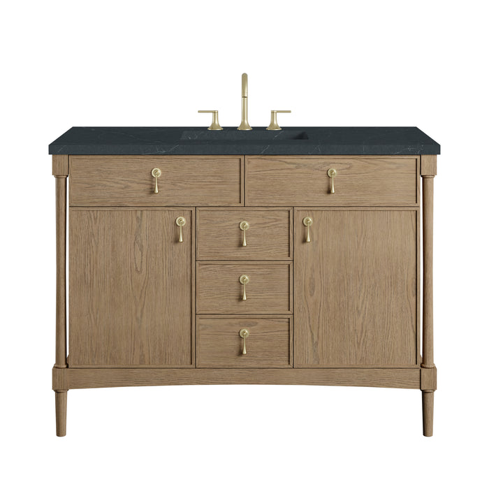 Kinnsden 48" Single Vanity, Sable Oak w/ 3 CM Siberian Silestone Top w/FreePower Wireless Charger