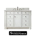 Bristol 48" Single Vanity, Bright White w/ 3 CM Ethereal Noctis Silestone Top w/ FreePower Wireless Charger