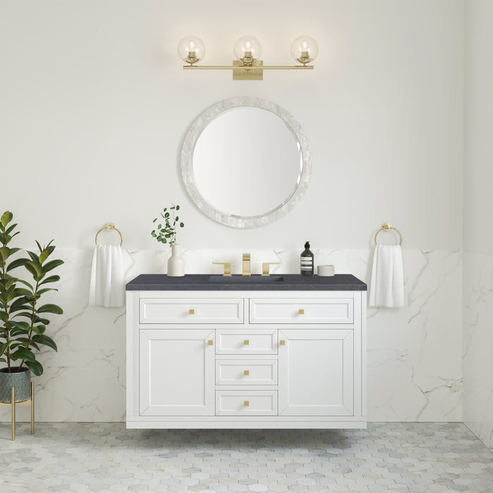 Chicago 48" Single Vanity, Walnut Whisper, w/ 3 CM Ethereal Noctis Silestone® Top