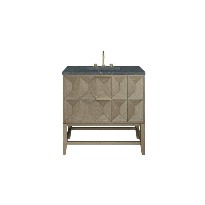 Emmeline 36" Single Vanity, Pebble Oak w/ 3 CM Parisien Bleu Top
