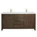 Gracyn 72" Double Vanity, Coastal Driftwood, w/ 3 CM White Zeus Quartz Widespread Top