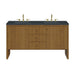 Hudson 60" Double Vanity, Honey Oak w/ 3 CM Charcoal Soapstone Silestone Top
