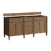 Brittany 72" Double Vanity, Bright White Vanity w/ 3 CM Eternal Jasmine Pearl Silestone Top