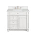 Bristol 36" Single Vanity, Bright White w/ 3 CM Ethereal Noctis Silestone Top
