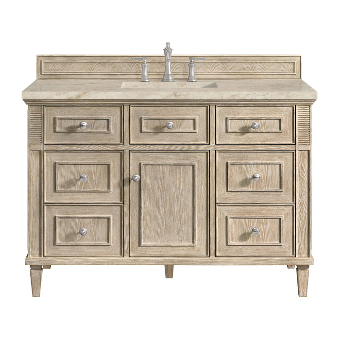 Lorelai 48" Single Vanity, Mid-Century Walnut w/ 3 CM Eternal Jasmine Pearl Silestone Top