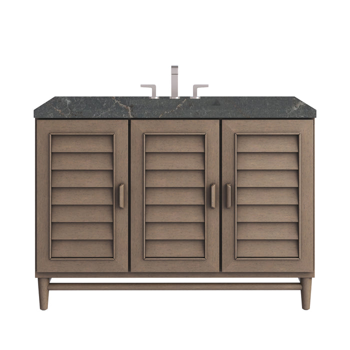 Portland 48" Single Vanity Whitewashed Walnut w/ 3 CM Parisien Bleu Silestone Top