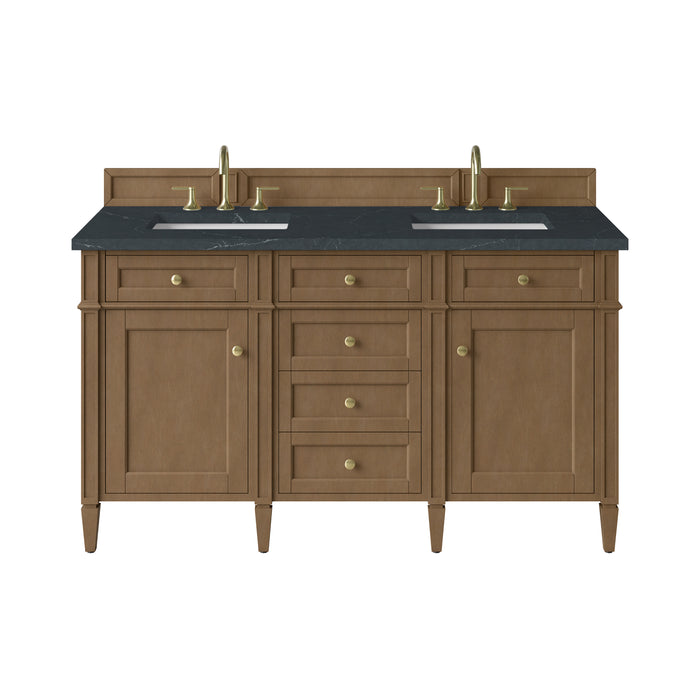 Brittany 60" Double Vanity in Bright White, w/ 3 CM Phantome Eclos Top