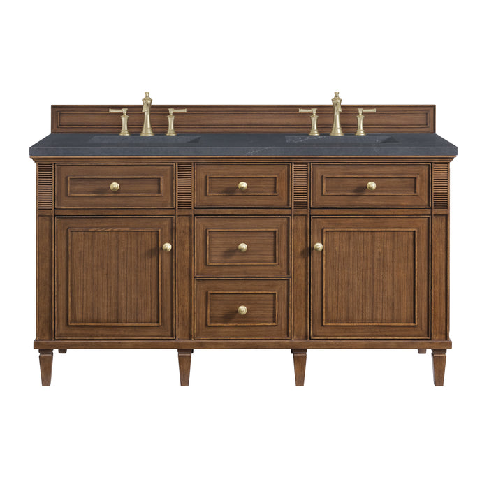 Lorelai 60" Double Vanity, Light Natural Oak w/ 3 CM Parisien Bleu Silestone Top