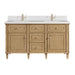 Lorelai 60" Double Vanity, Bright White w/ 3 CM Parisien Bleu Silestone Top