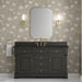 Brookfield 60" Single Vanity, Pecan w/ 3 CM Victorian Silver Silestone Top w/ FreePower Wireless Charger