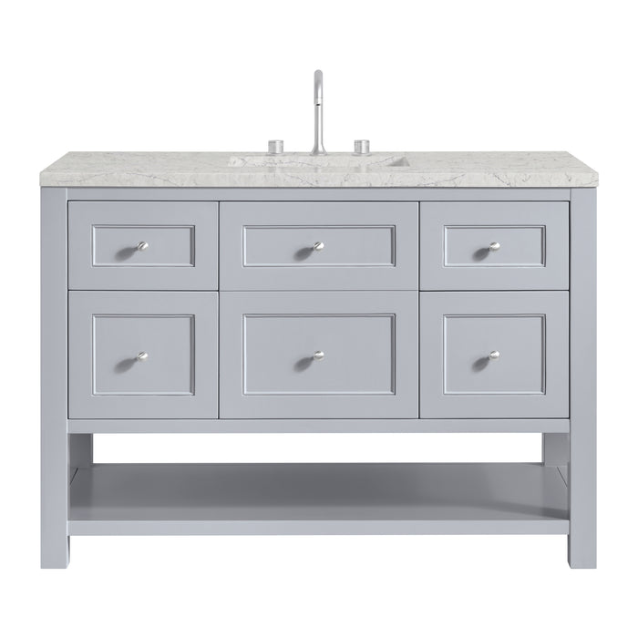 Breckenridge 48" Single Vanity, Smokey Celadon w/ Single Hole 3 CM White Zeus Top & Backsplash
