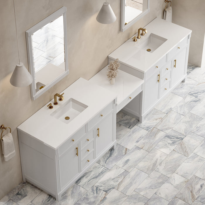 James Martin Vanities Bellshire 120" Dual Vanity Set with 24" Make-Up Counter