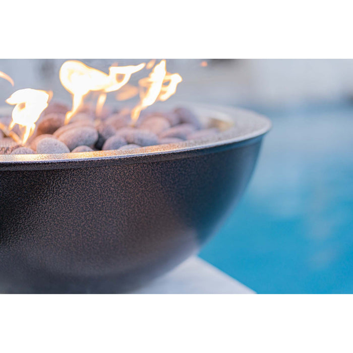 The Outdoor Plus 24" Maya Powder Coated Fire & Water Bowl Wave Scupper | Match Lit with Flame Sense