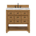 Malibu 36" Single Vanity, Amber Birch w/ 3 CM Carrara Marble Top