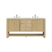 Marigot 72" Double Vanity, Sunwashed Oak w/ 3 CM Victorian Silver Silestone Top