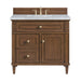 Lorelai 36" Single Vanity, Mid-Century Walnut w/ 3 CM Carrara White Marble Top
