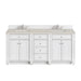 Bristol 72" Double Vanity, Bright White, w/ 3 CM Siberian Silestone Top