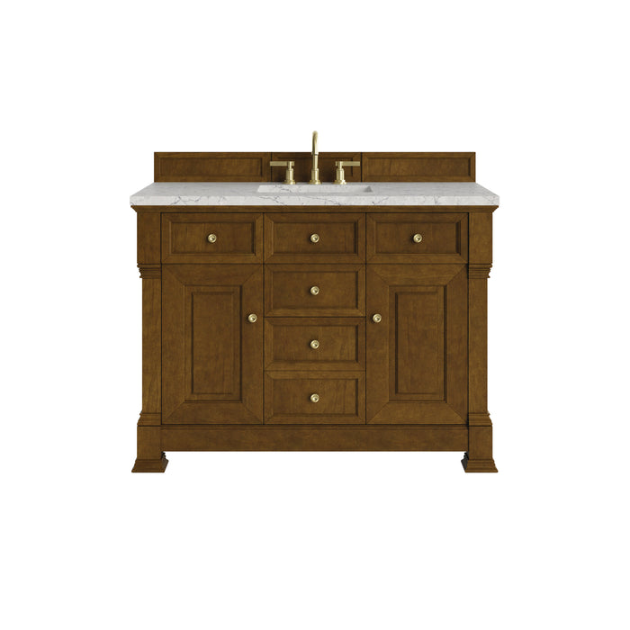 Brookfield 48" Single Vanity, Black Onyx, w/ 3 CM Tajnar Eclos Top w/FreePower Wireless Charger