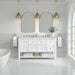 Breckenridge 60" Double Vanity, Whitewashed Oak, w/ 3 CM Charcoal Soapstone Quartz Top