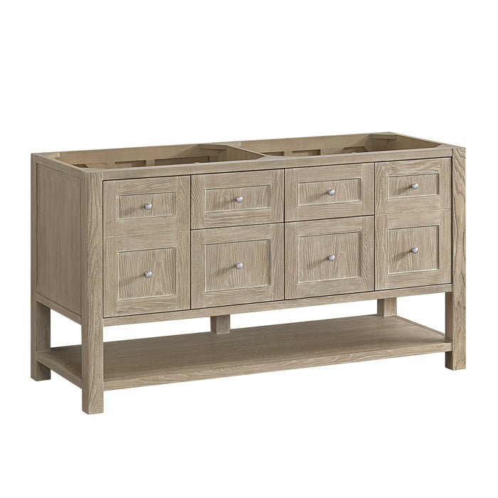 Breckenridge 60" Double Vanity, Light Natural Oak, w/ 3 CM Tajnar Eclos Top